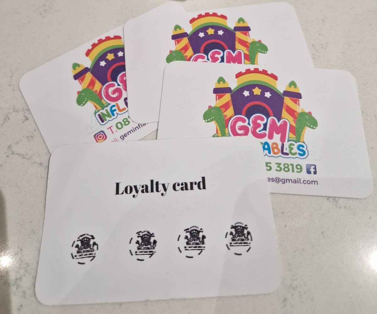 gGem Inflatables Loyalty Card